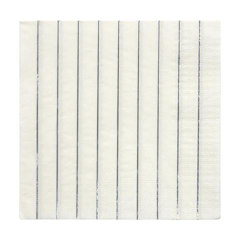 Silver striped large napkins - Meri Meri