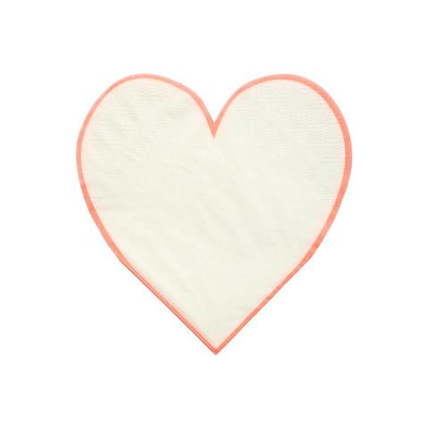 Coral edge heart napkins - Meri Meri