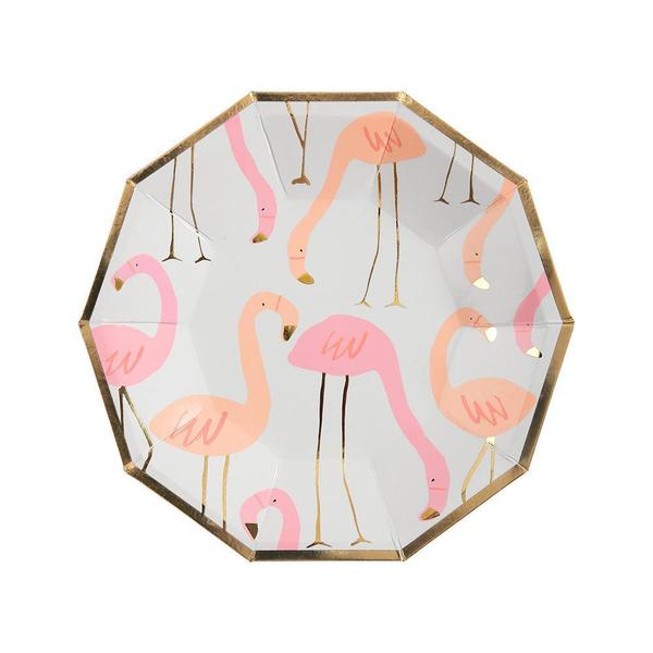 Small flamingo plate - Meri Meri