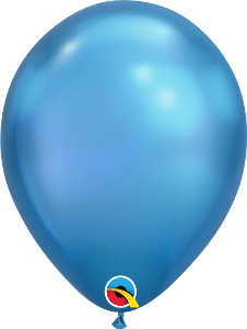 Helium inflated 11” balloon - chrome blue