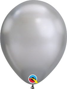 Helium inflated 11” balloon - chrome silver