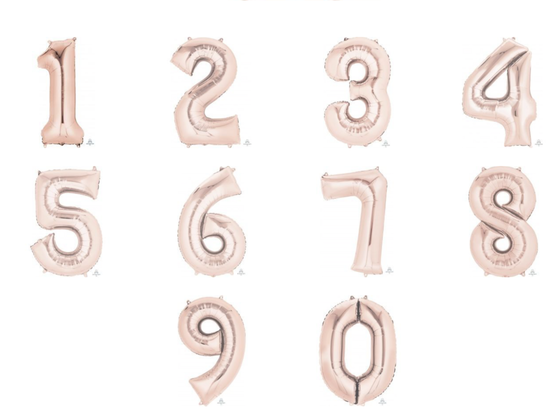 Supershape foil balloon - Rose gold giant numbers 0-9