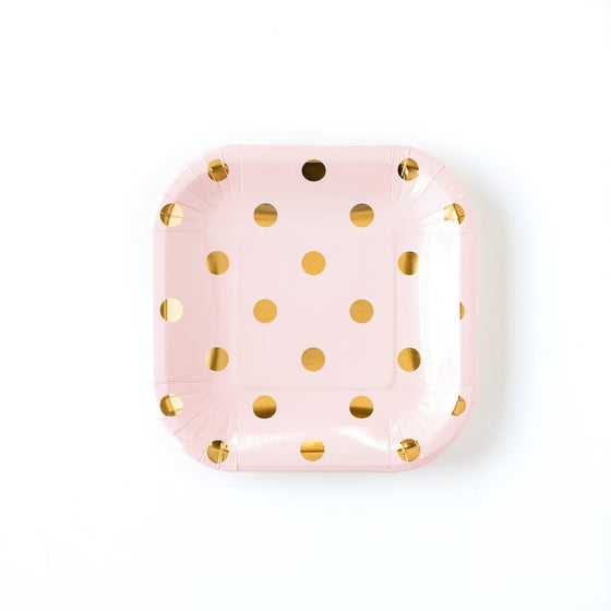 Blush with gold dot small plates