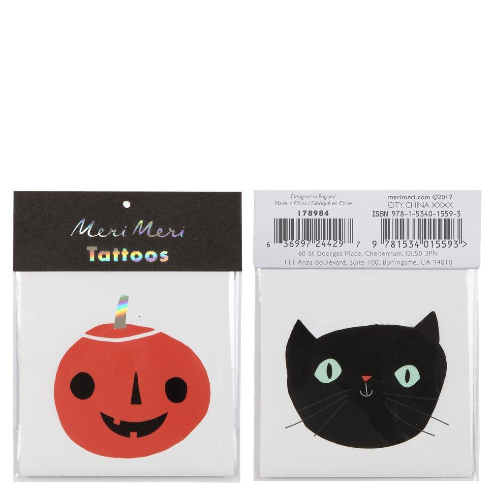 Cat and pumpkin tattoos - Meri Meri