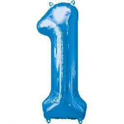 Supershape foil balloon - Blue giant numbers 0-9