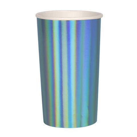 Holographic blue highball cups - Meri Meri