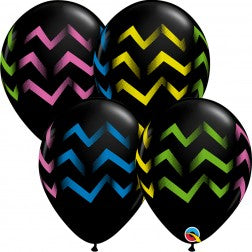 Helium inflated 11” balloon - colourful chevron