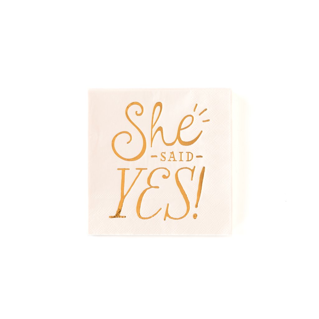 She said yes cocktail napkins