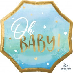 Supershape foil balloon - Blue oh baby
