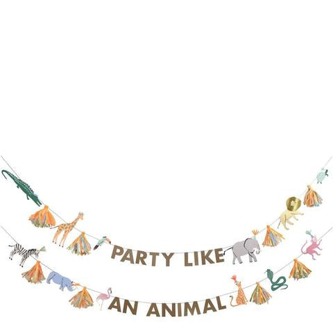 Eco friendly Safari animals large garland - Meri Meri
