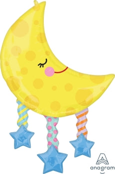 Supershape foil balloon - Moon and stars