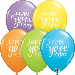 Helium inflated 11” balloon - Happy you day