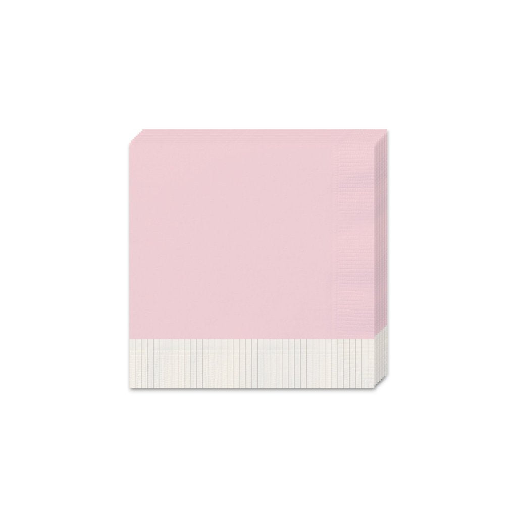 Baby pink fringed cocktail napkins