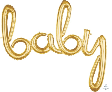 Air fill baby script balloon banner - DOES NOT TAKE HELIUM