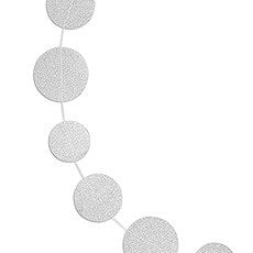 Silver glitter circle sewn paper garland