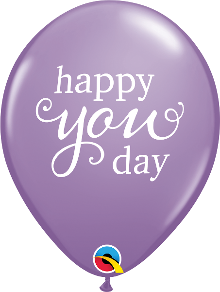 Helium inflated 11” balloon - Happy you day