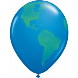 Helium inflated 11” balloon - globe