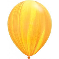 Helium inflated 11" balloon - Yellow/orange marble