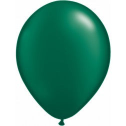 Helium inflated 11" balloon - Pearalised forest green