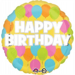 Happy birthday - pastel balloons