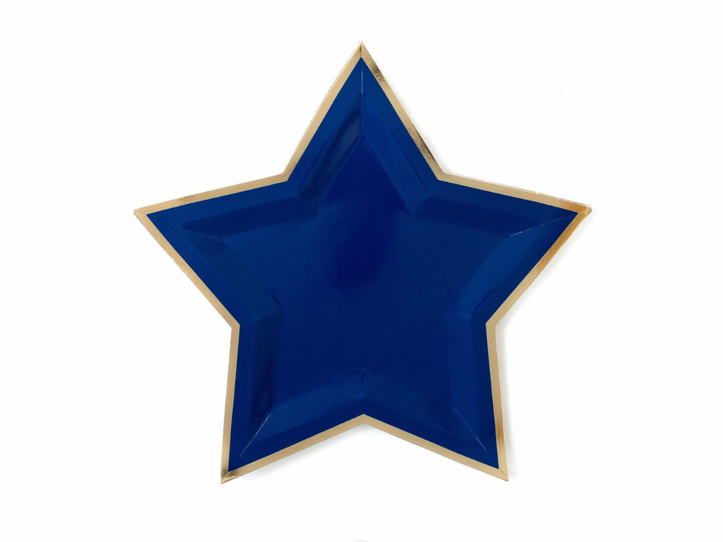 Blue star gold foiled plates