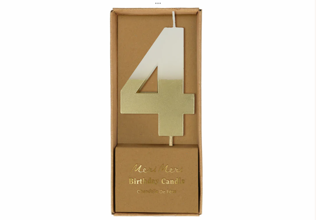 Gold dipped number candles 0-9 - Meri Meri