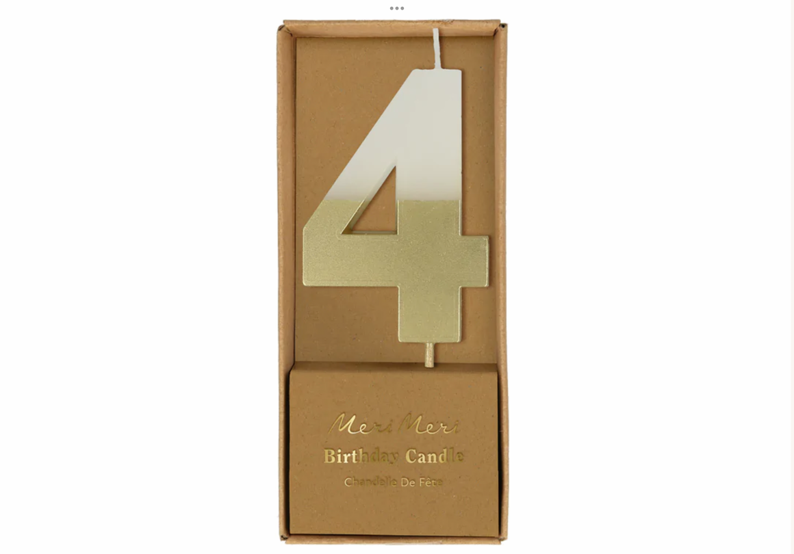 *HALF PRICE* Gold dipped number candles 0-9 - Meri Meri