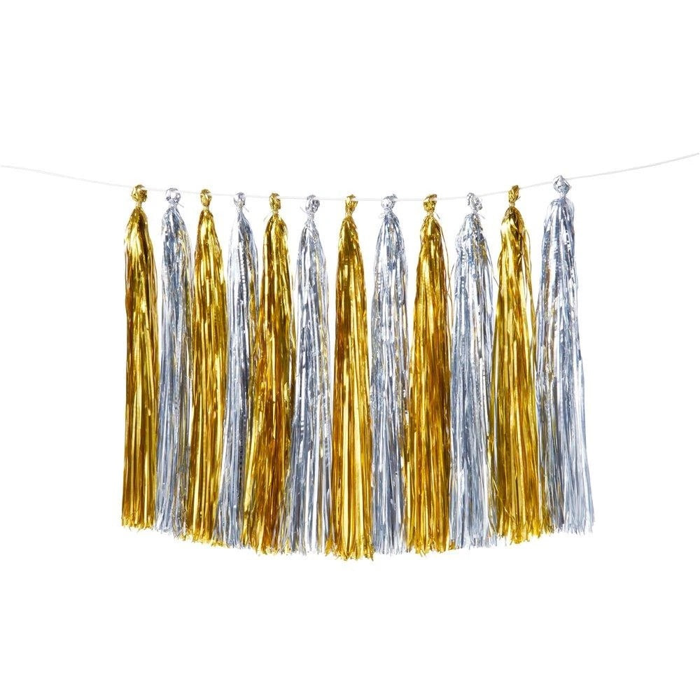 Gold and silver tassel garland