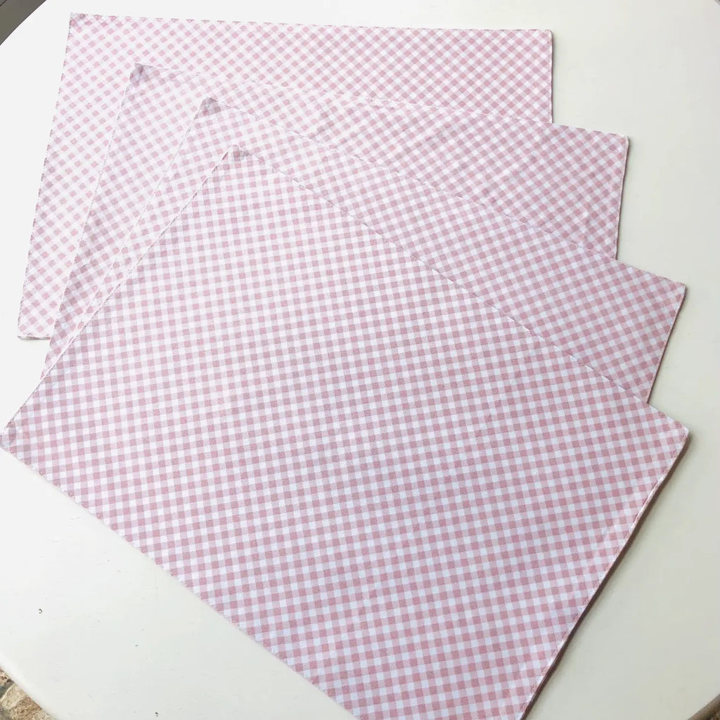 *SALE* Rose gingham 4 piece placemats