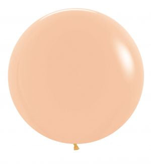 Helium inflated 24” latex balloon - peach blush