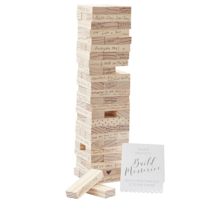 Guest book alternative - wooden block tower