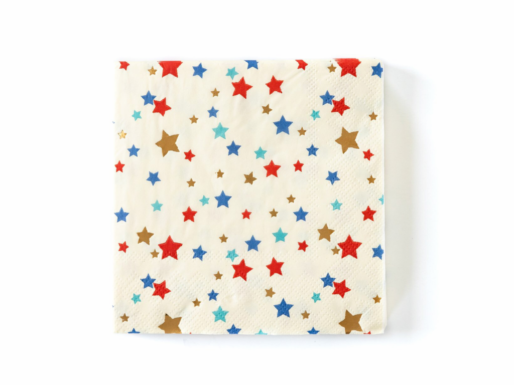 Gold foiled lots of stars napkins