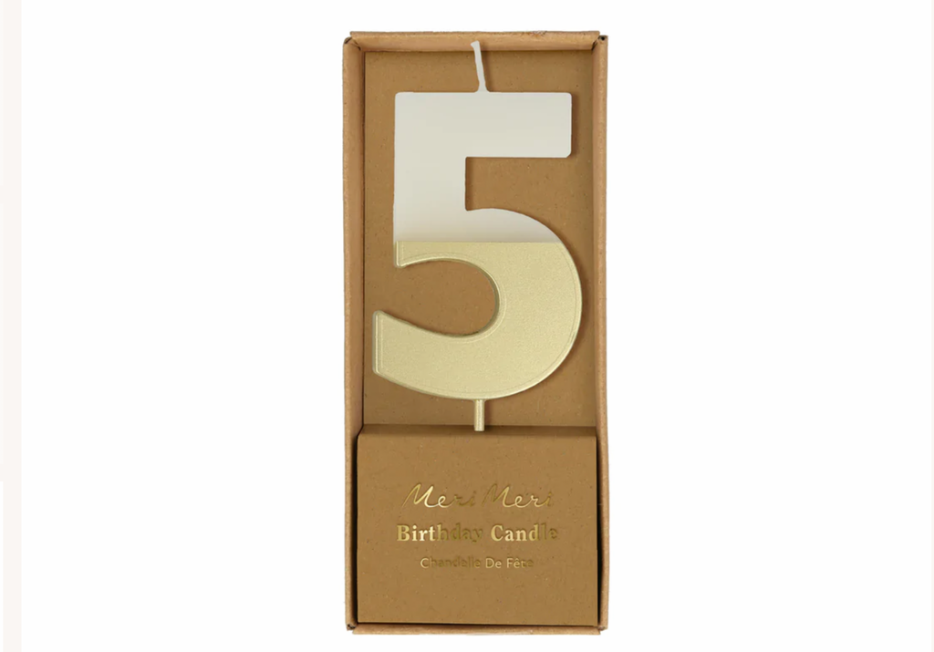 Gold dipped number candles 0-9 - Meri Meri