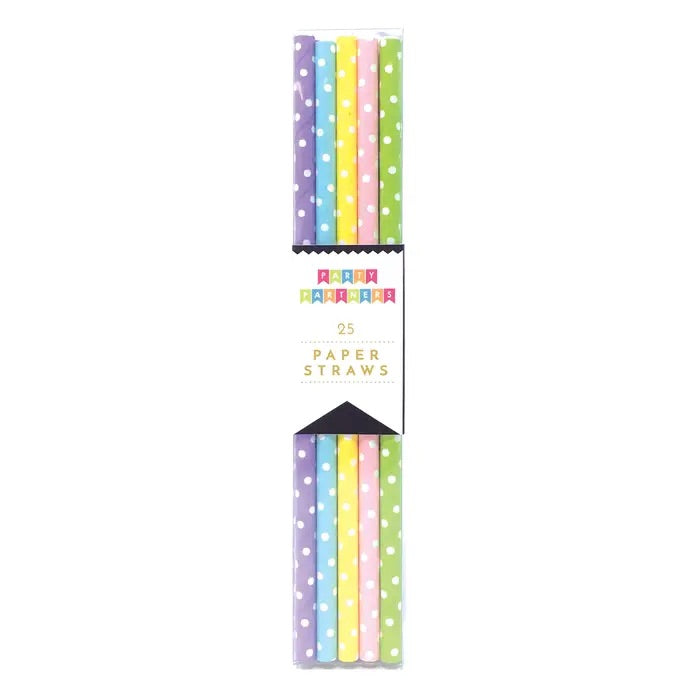 Pastel dot straws