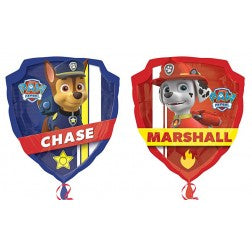 Supershape foil balloon - Chase and Marshall double sided paw patrol balloon
