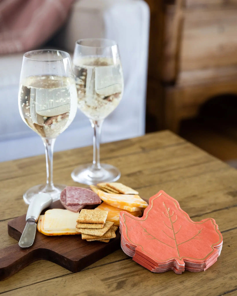 Harvest maple leaf shaped cocktail napkins