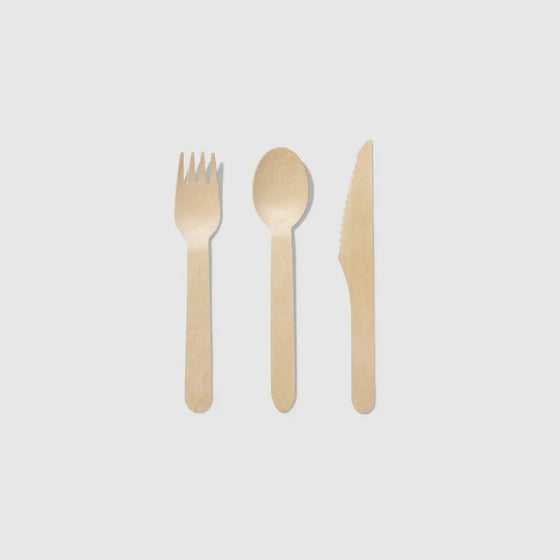 Compostable wooden cutlery pack of 30