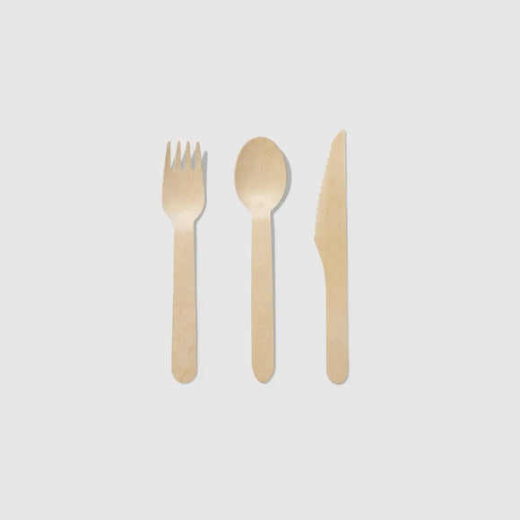 Compostable wooden cutlery pack of 30