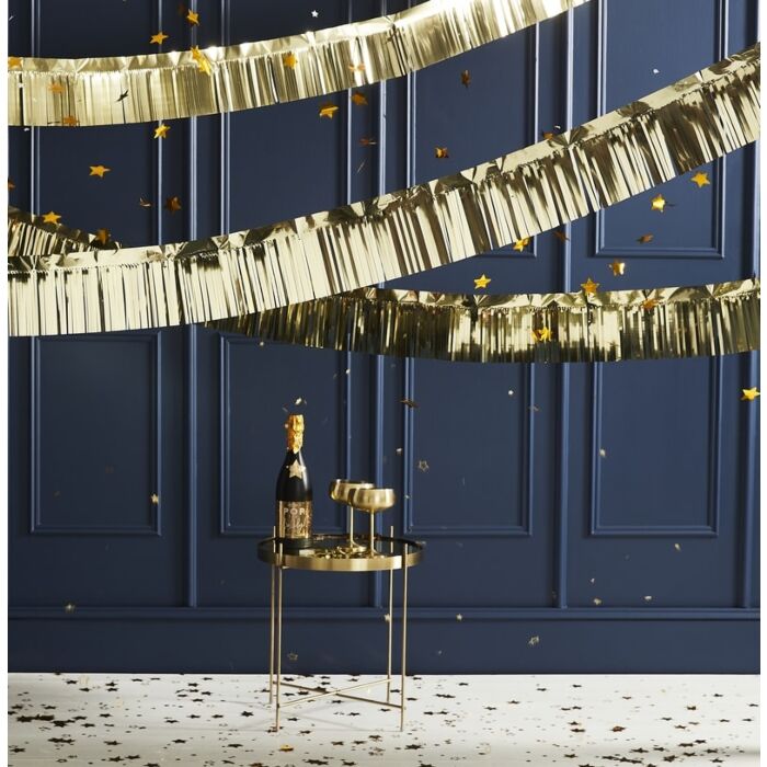 *HALF PRICE* Gold foiled fringe garland