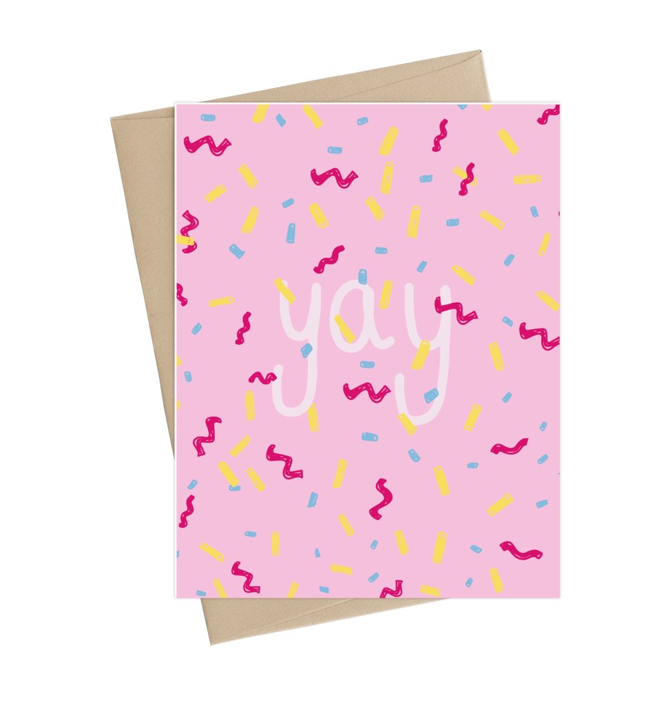 YAY confetti card