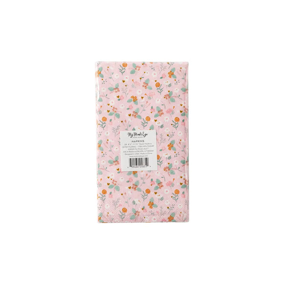 Ditzy heart floral guest napkins