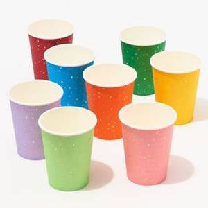 Bright multicolour paper cups