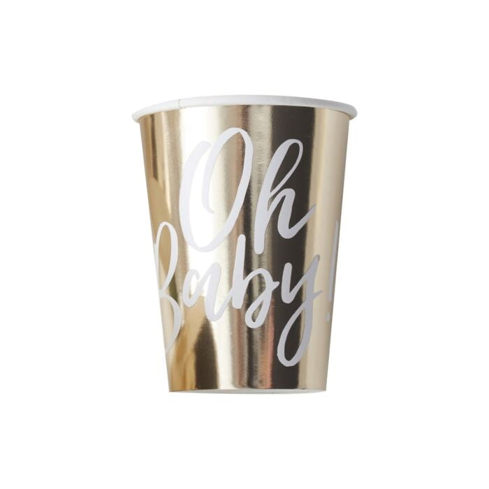 Oh baby gold foiled cups