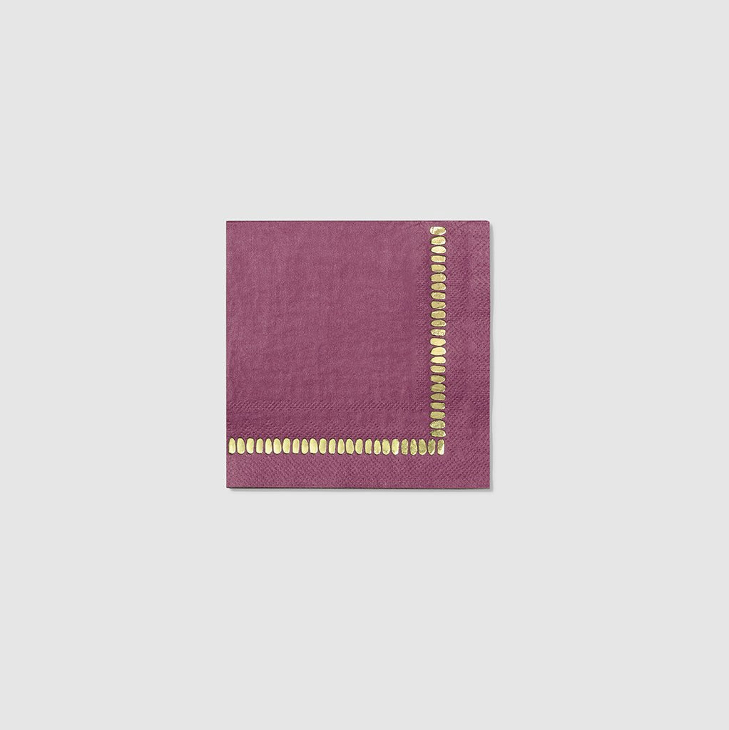 Plum brushstroke cocktail napkins