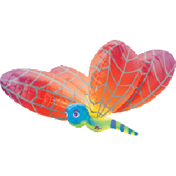 Ultra shape foil balloon - rainbow dragonfly