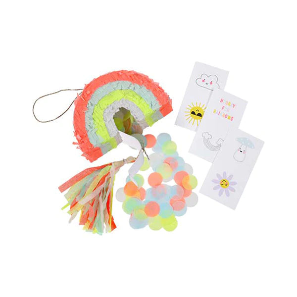 Pack of 3 mini rainbow piñatas - Meri Meri