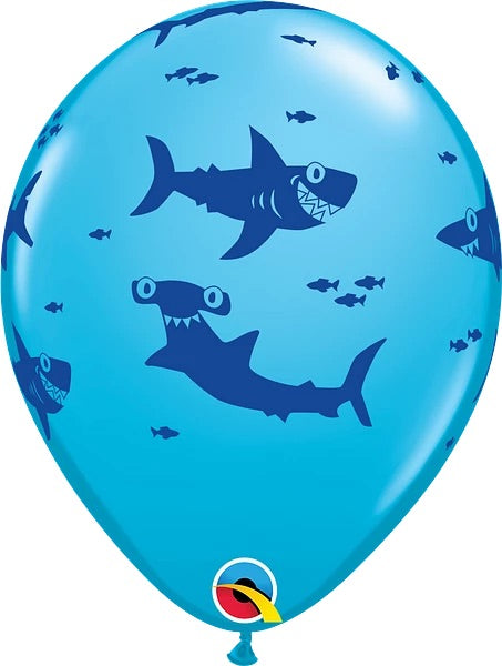11” balloon - fun sharks