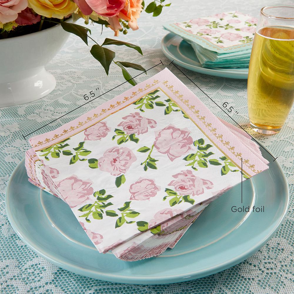 Tea time whimzy pink paper napkins (30)