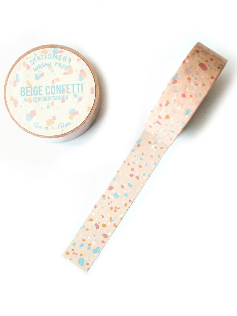 Confetti washi tape - blue or beige