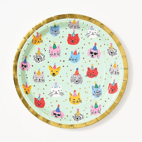 Dogs and cats dessert plates